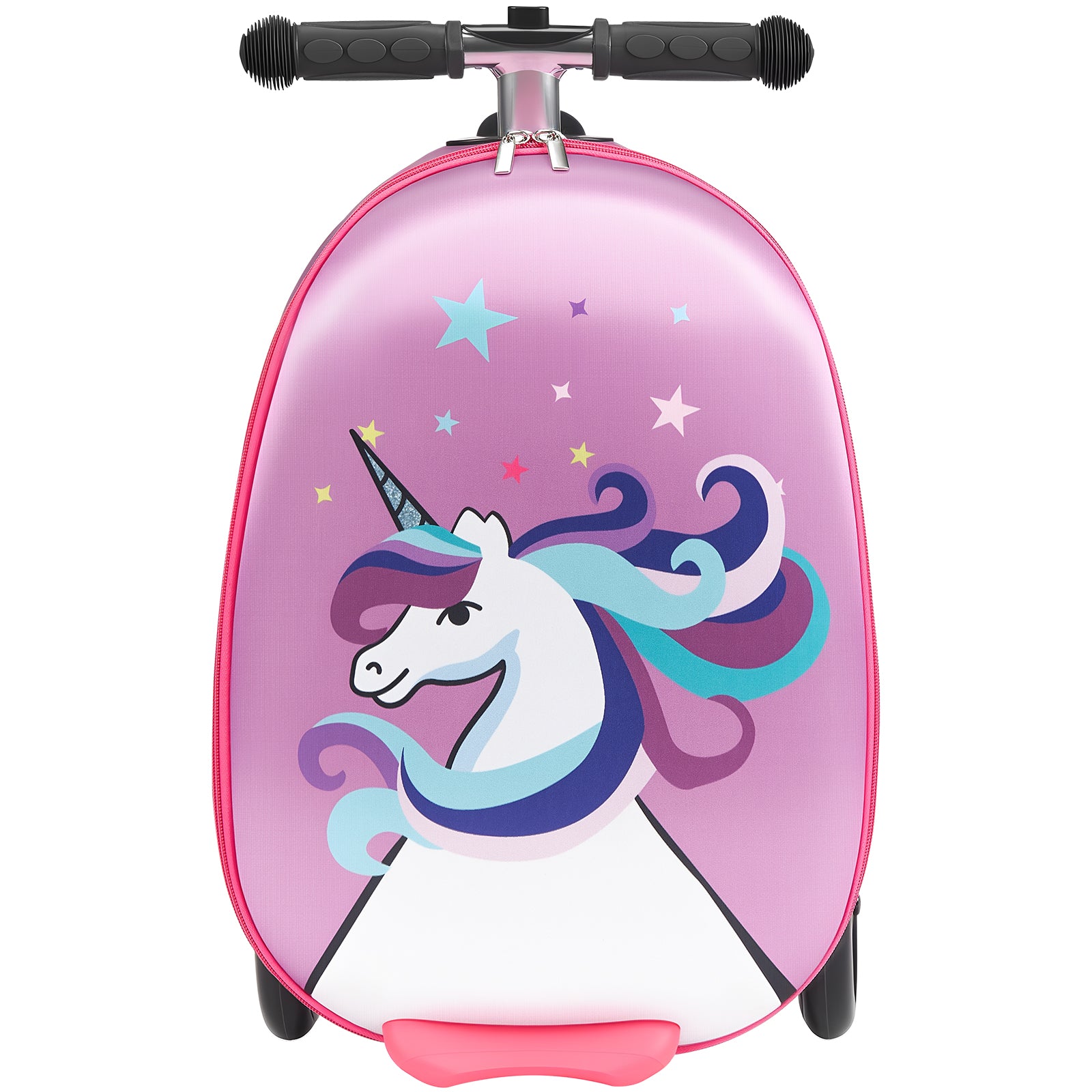 Ride-on Luggage 20-inch Kids Scooter Suitcase with Flash Wheels Purple