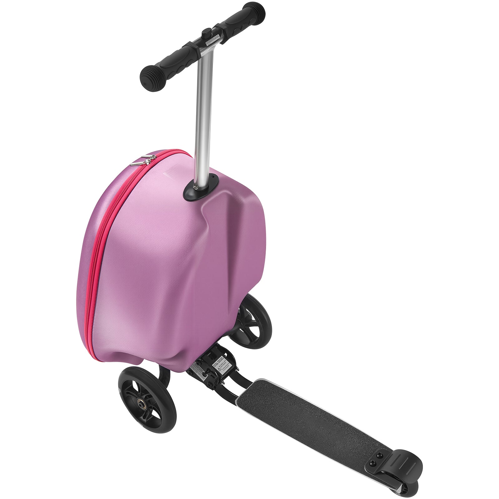 Ride-on Luggage 20-inch Kids Scooter Suitcase with Flash Wheels Purple