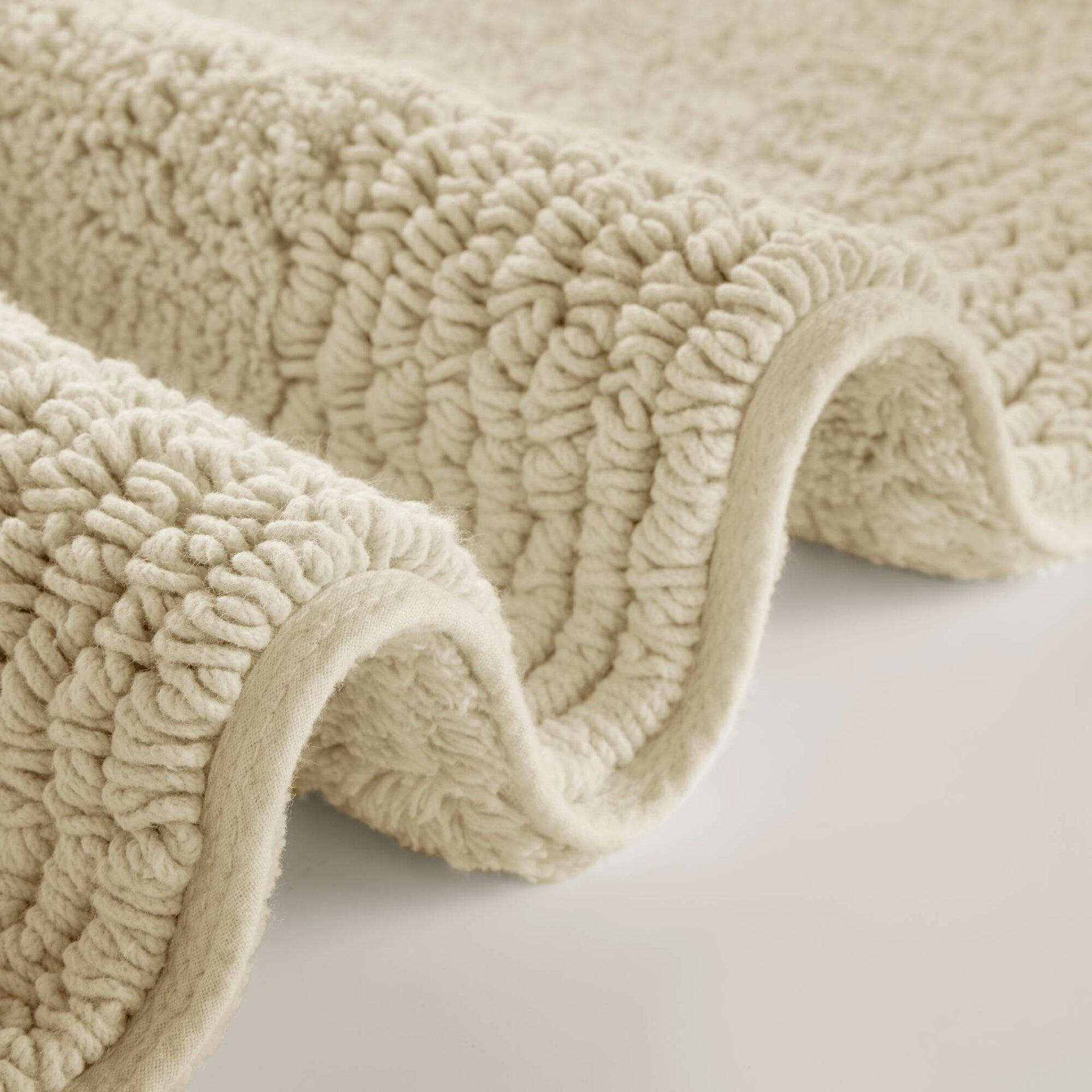 1 PCS 20x30" 100% Cotton Tufted 3000 GSM Reversible Bath Rug Natural