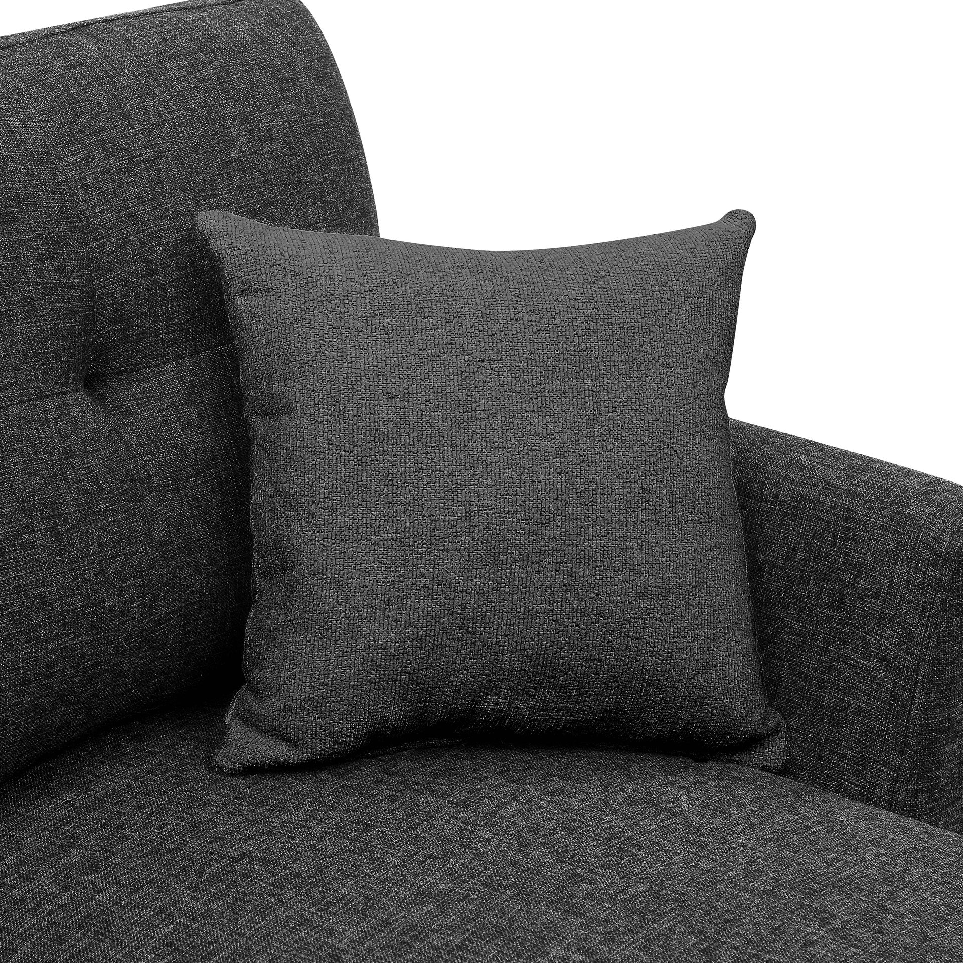 76.5" Linen Blend Upholstered Sectional with Pull-Out Bed and Chaise Storage