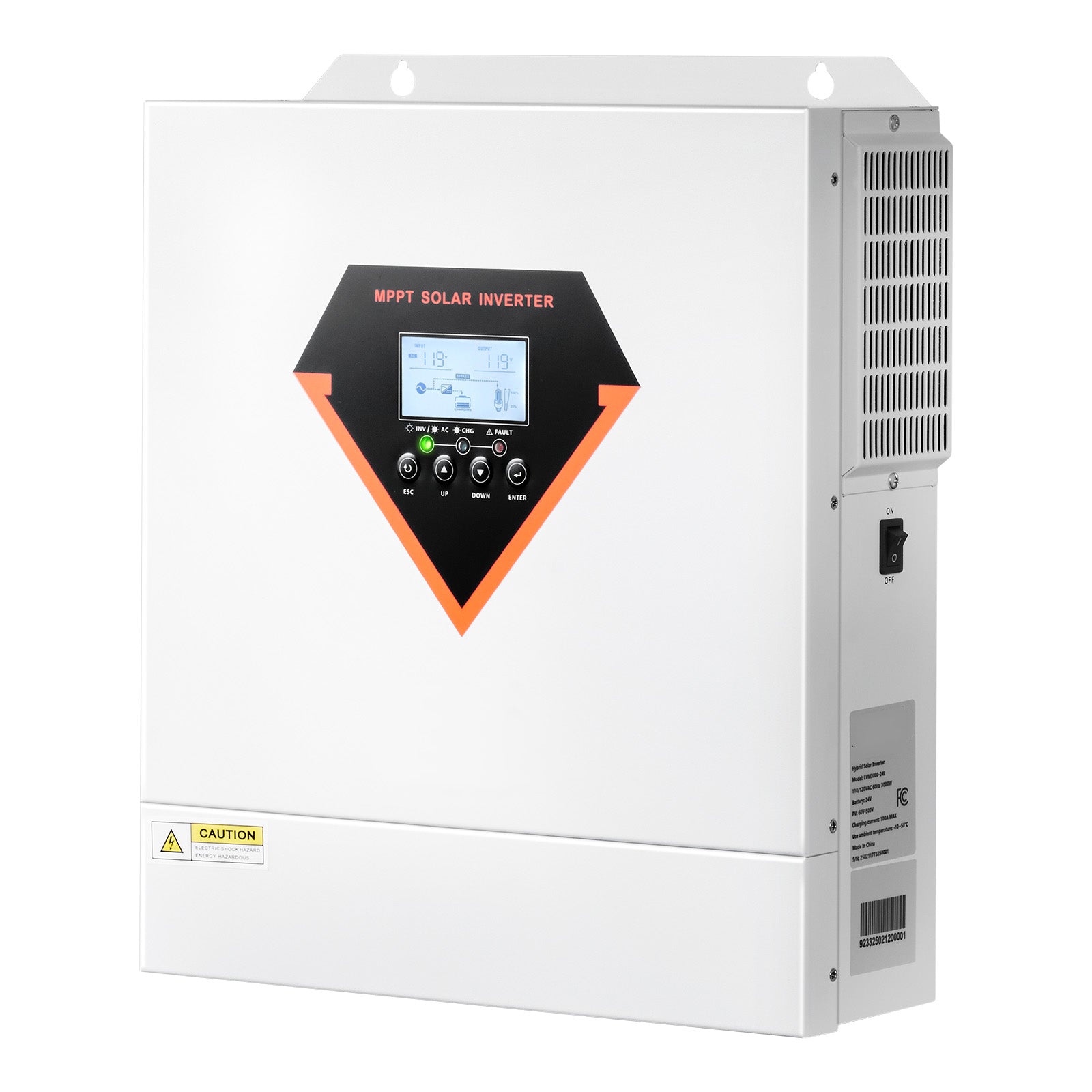 Hybrid Solar Inverter Charger 3000W 110/120V with Built-in 100A MPPT Controller