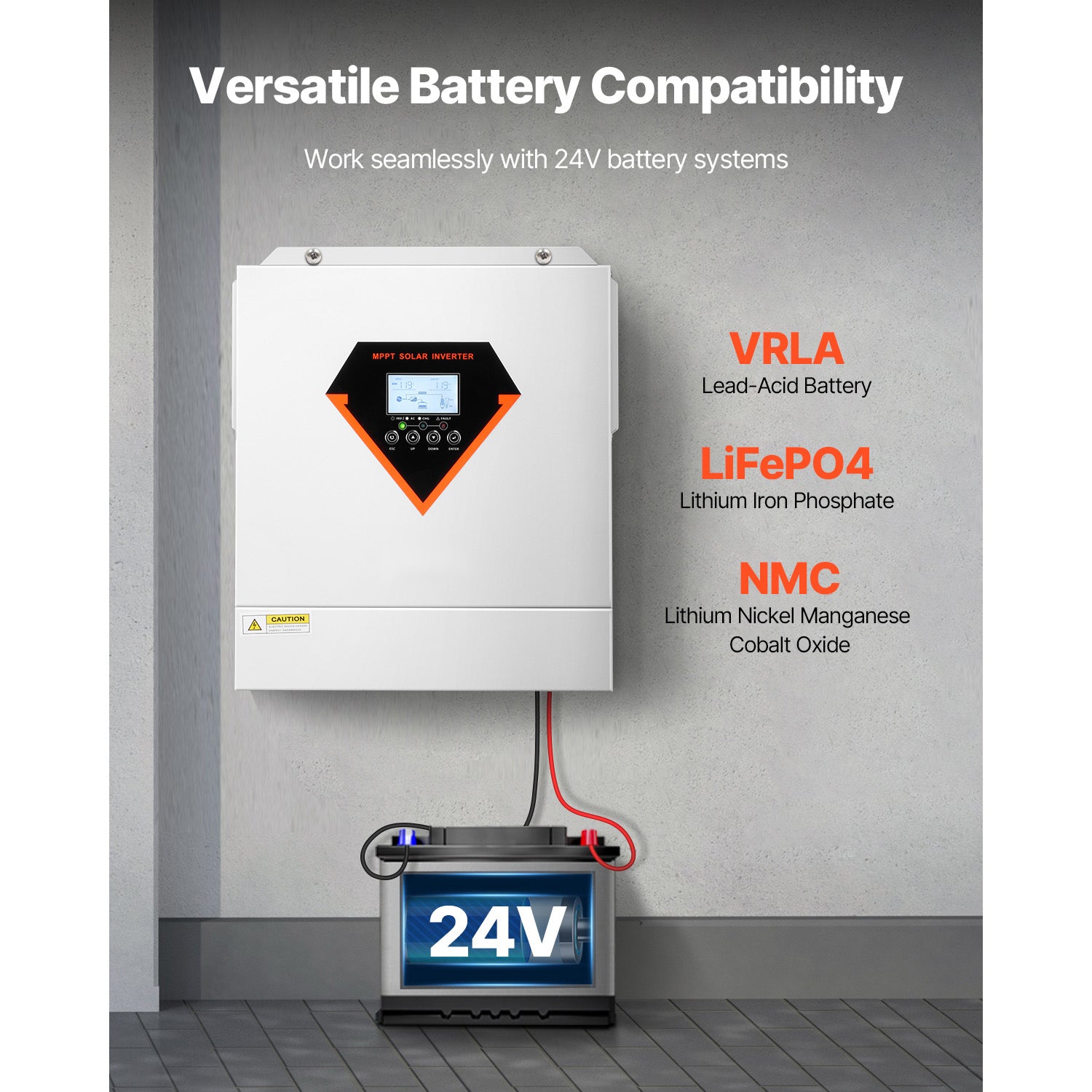Hybrid Solar Inverter Charger 3000W 110/120V with Built-in 100A MPPT Controller