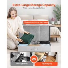 Under Bed Storage 48L Foldable Underbed Box for Household Organization 2 Pack