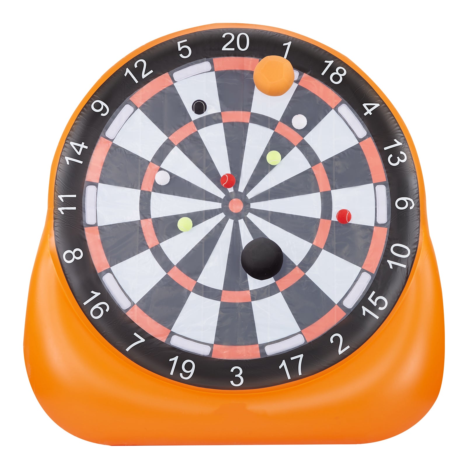 Inflatable Soccer Dart Board over 6 ft with 4 Kick Balls 12 Tennis Pump