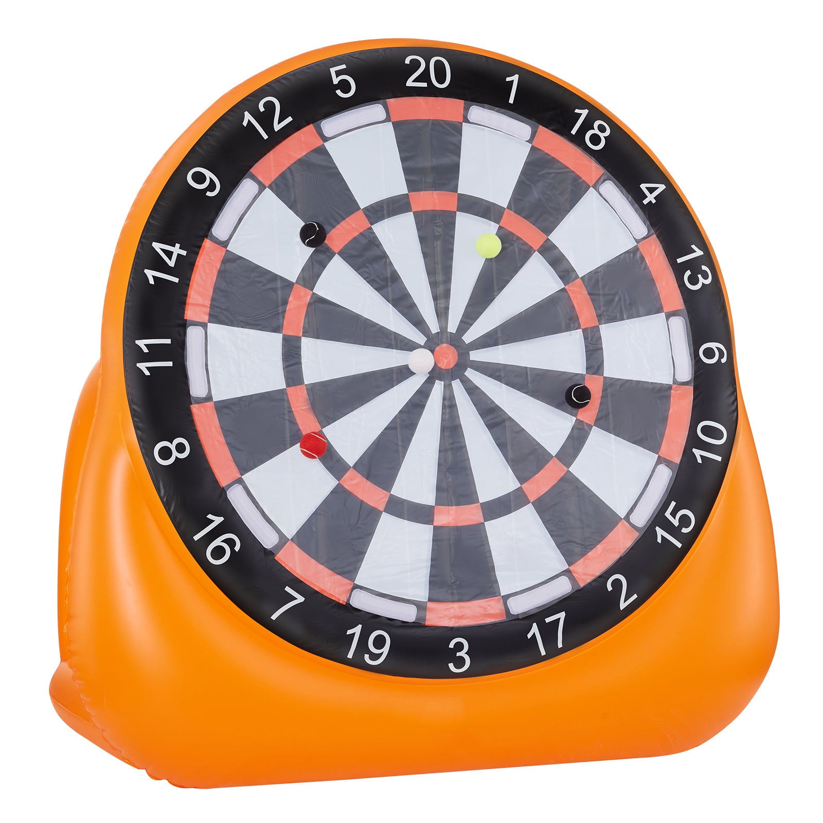 Inflatable Soccer Dart Board over 6 ft with 4 Kick Balls 12 Tennis Pump