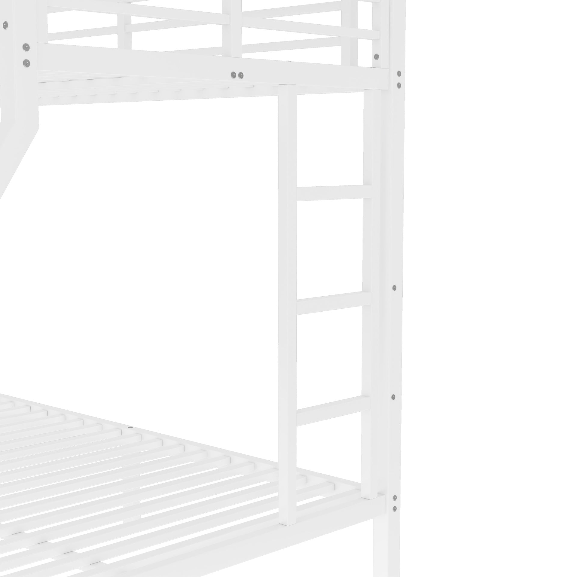 Metal Twin XL over Queen Bunk Bed for Teens and Adults,Space-Saving/Noise Reduced/No Box Spring Needed, White