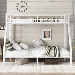 Metal Twin XL over Queen Bunk Bed for Teens and Adults,Space-Saving/Noise Reduced/No Box Spring Needed, White