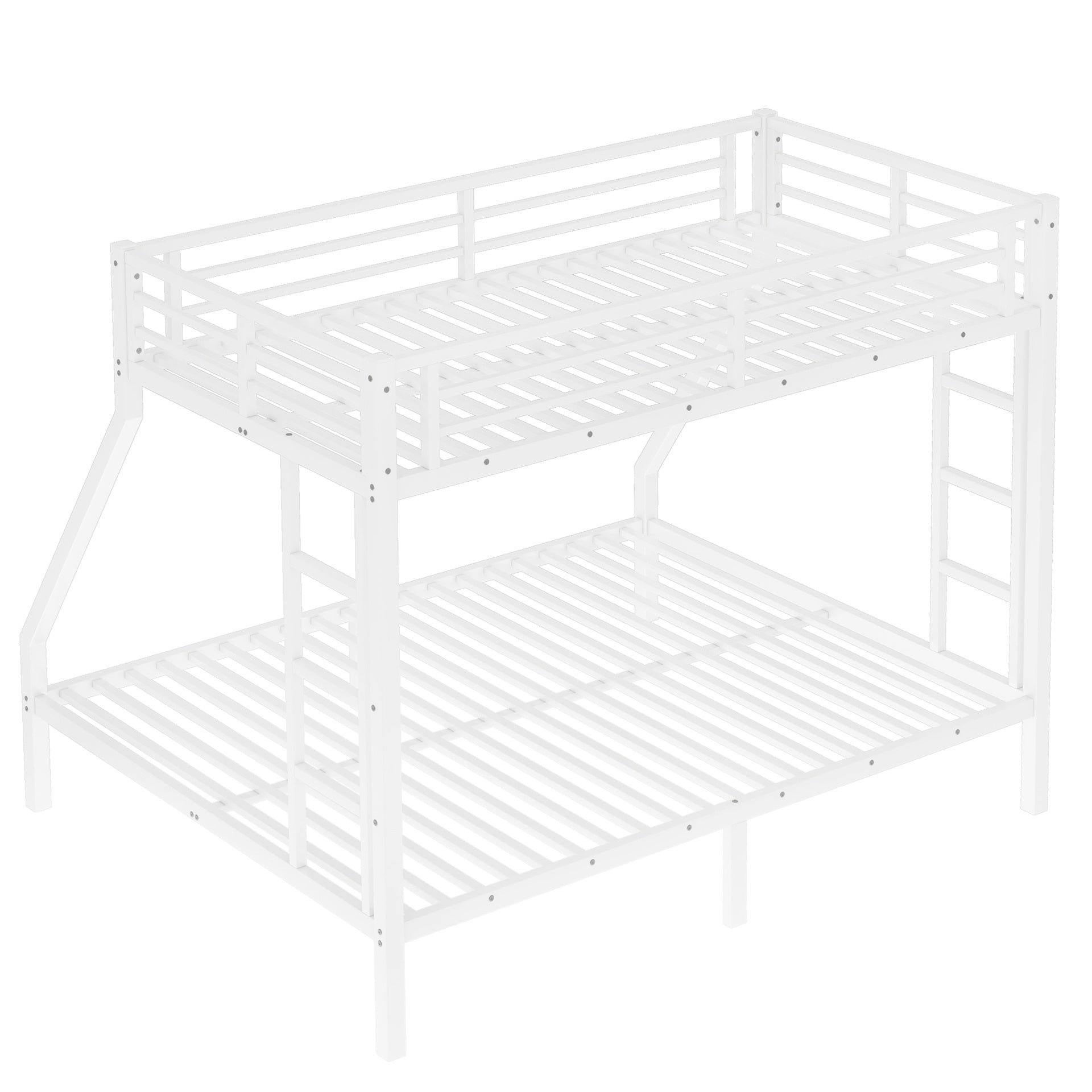 Metal Twin XL over Queen Bunk Bed for Teens and Adults,Space-Saving/Noise Reduced/No Box Spring Needed, White