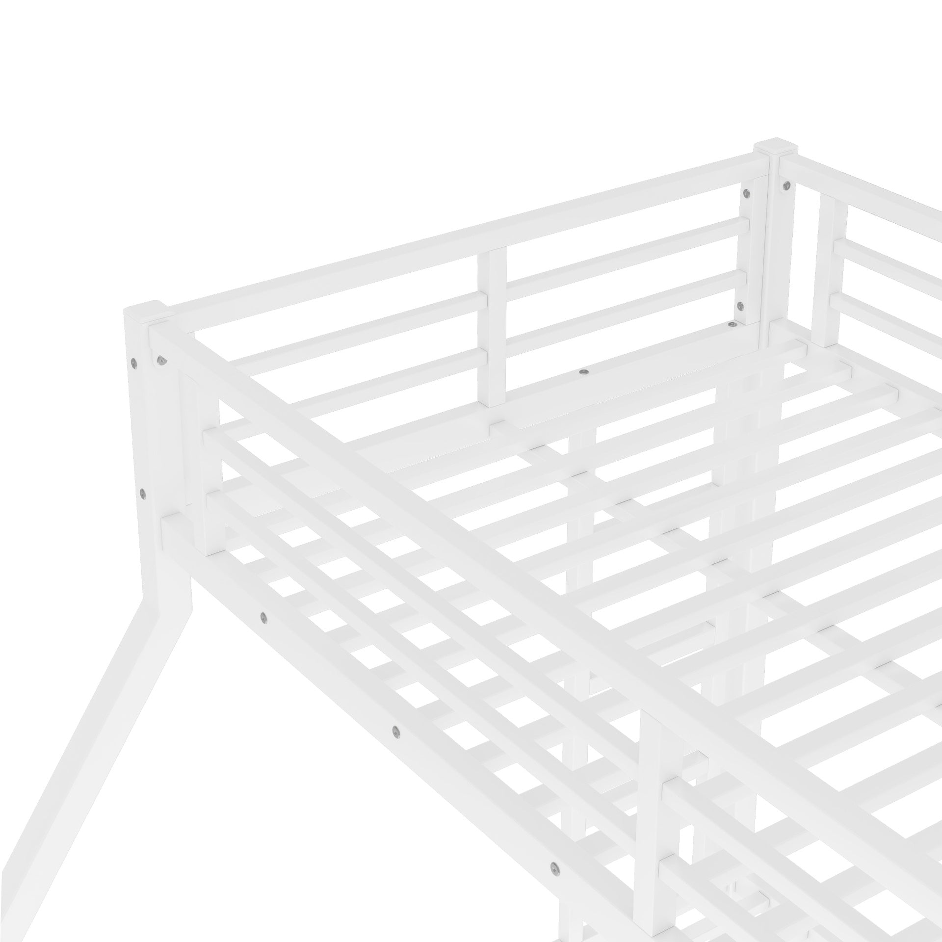 Metal Twin XL over Queen Bunk Bed for Teens and Adults,Space-Saving/Noise Reduced/No Box Spring Needed, White