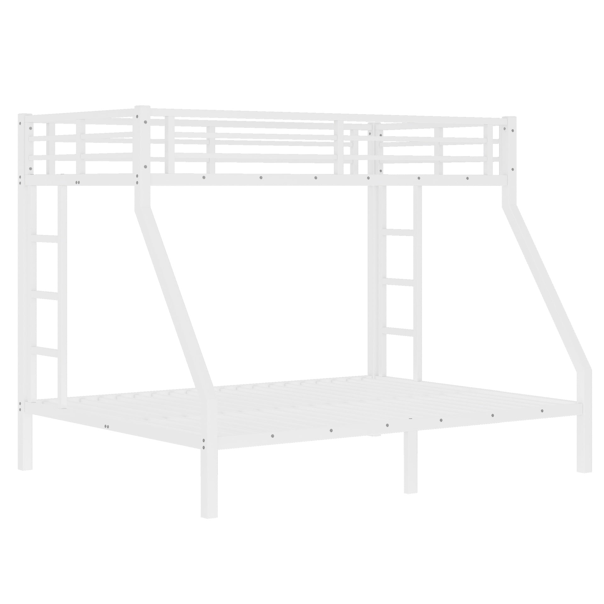 Metal Twin XL over Queen Bunk Bed for Teens and Adults,Space-Saving/Noise Reduced/No Box Spring Needed, White