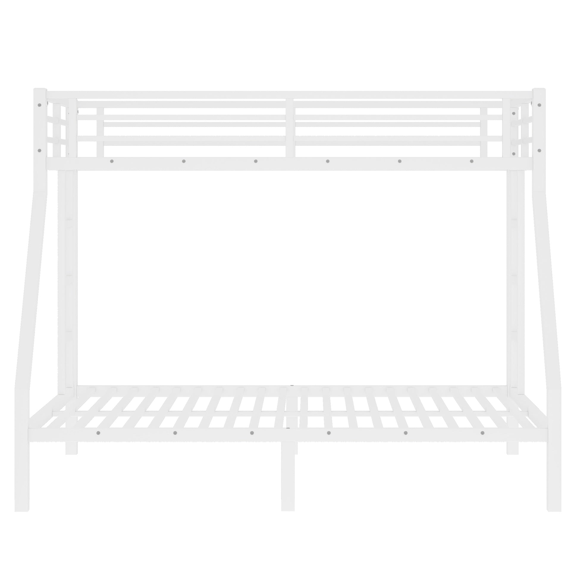 Metal Twin XL over Queen Bunk Bed for Teens and Adults,Space-Saving/Noise Reduced/No Box Spring Needed, White