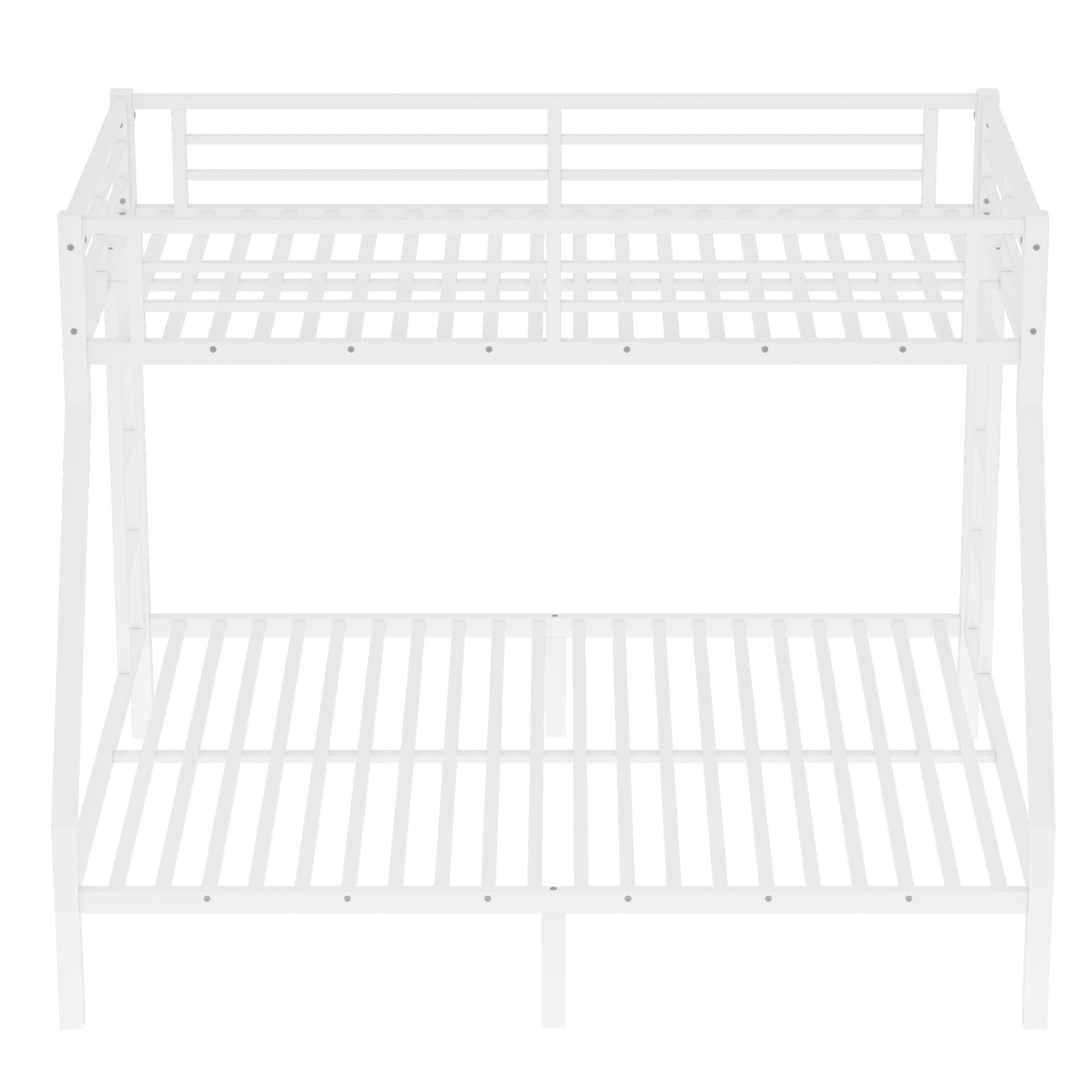 Metal Twin XL over Queen Bunk Bed for Teens and Adults,Space-Saving/Noise Reduced/No Box Spring Needed, White