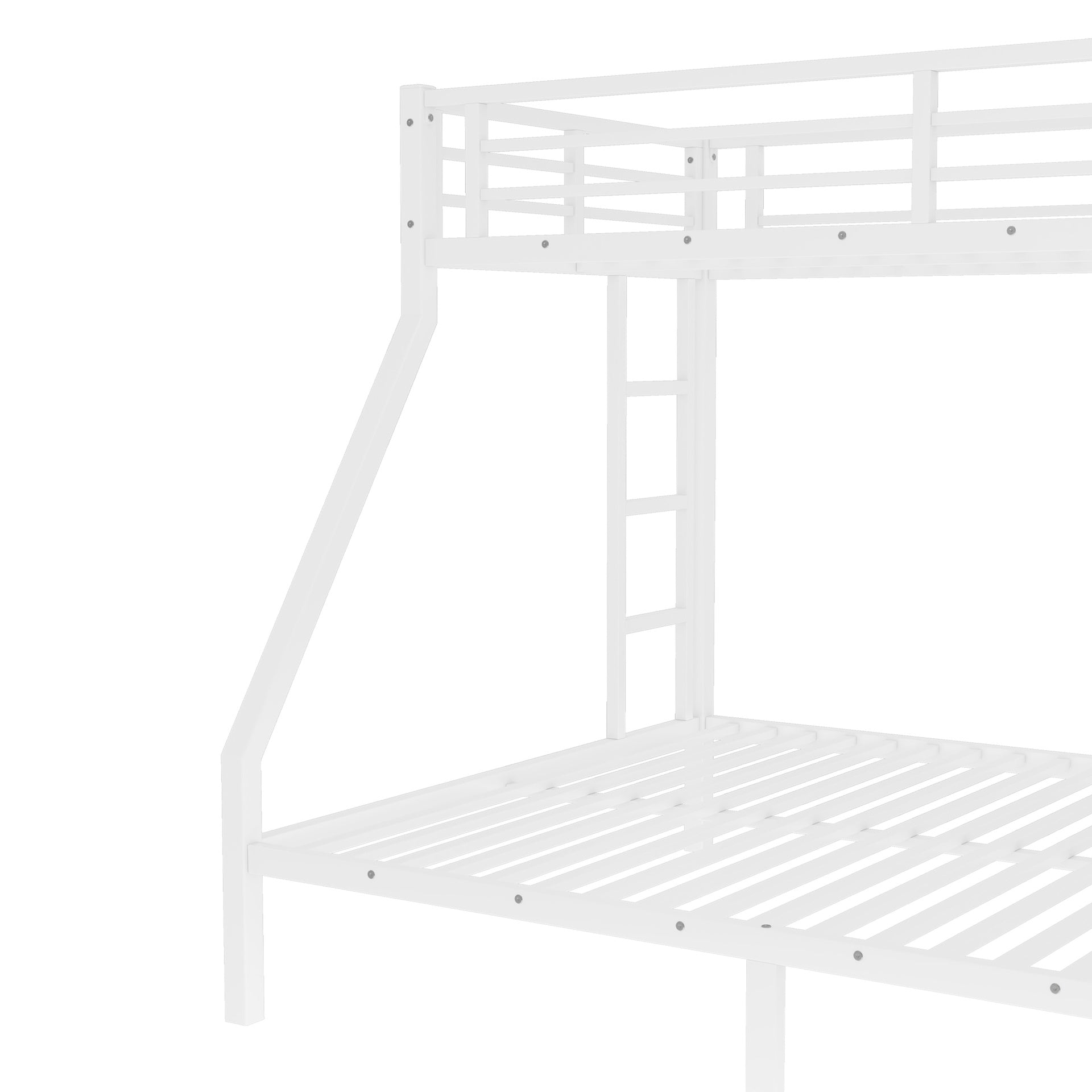 Metal Twin XL over Queen Bunk Bed for Teens and Adults,Space-Saving/Noise Reduced/No Box Spring Needed, White