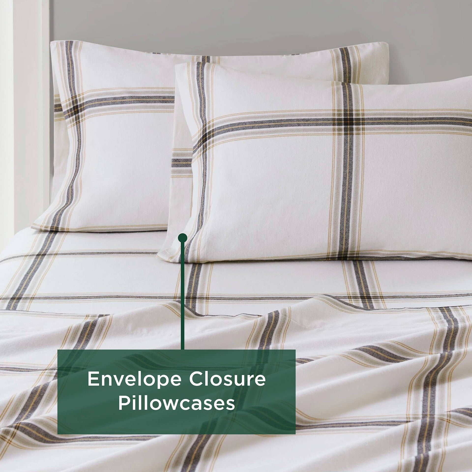 3 PCS Twin Sheet Set Tan Plaid