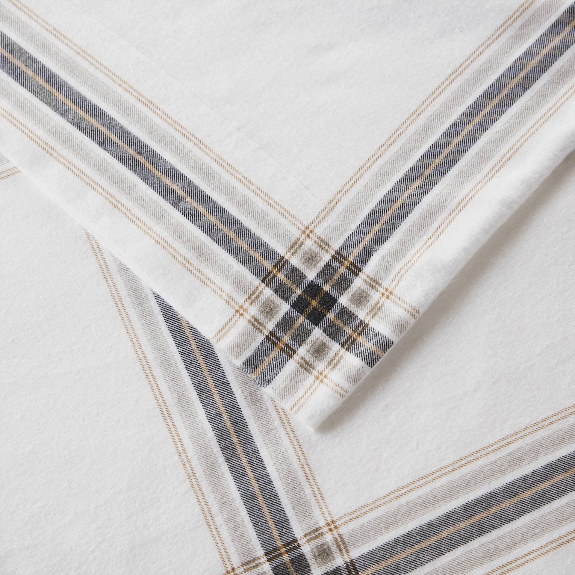 3 PCS Twin Sheet Set Tan Plaid