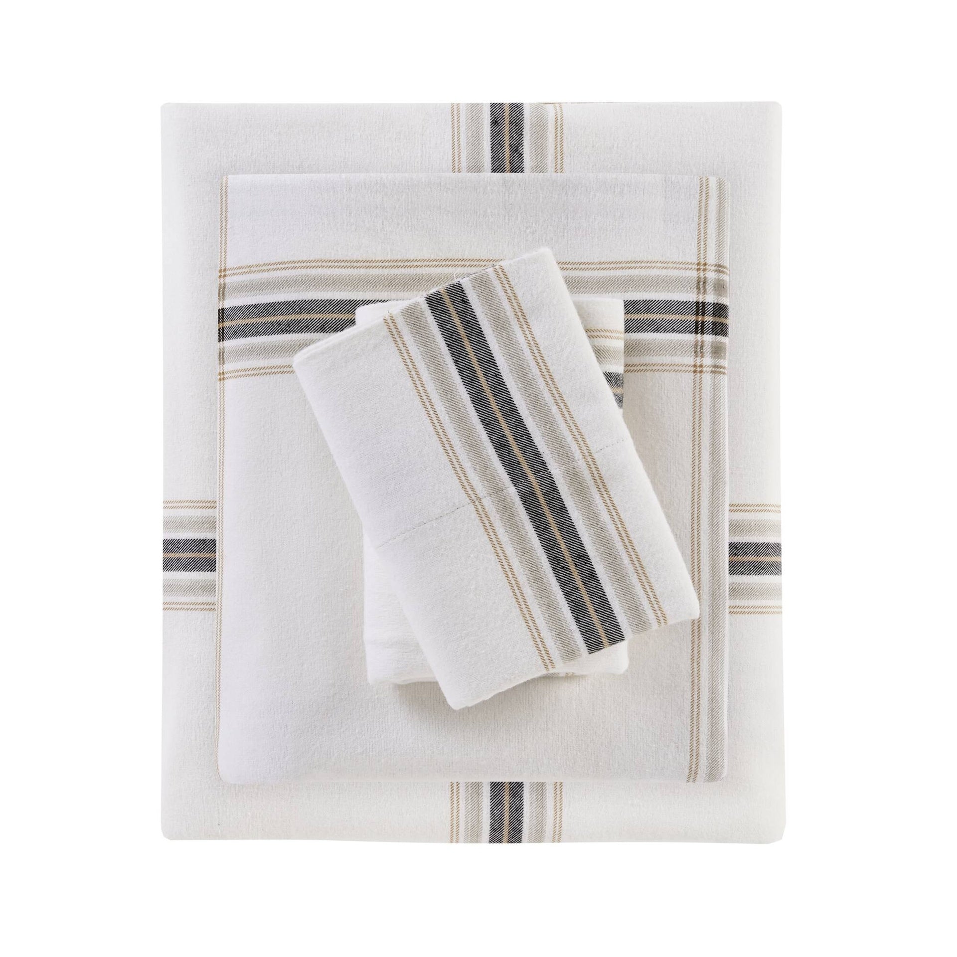 3 PCS Twin Sheet Set Tan Plaid