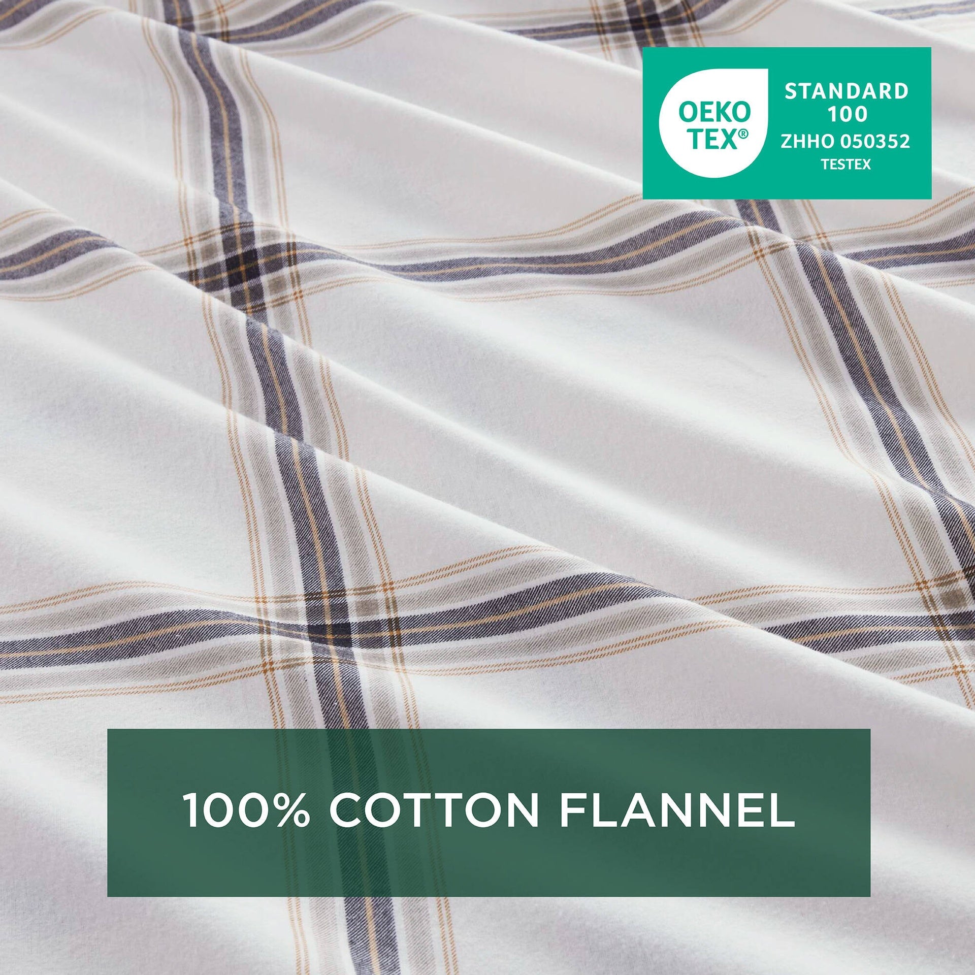 3 PCS Twin Sheet Set Tan Plaid