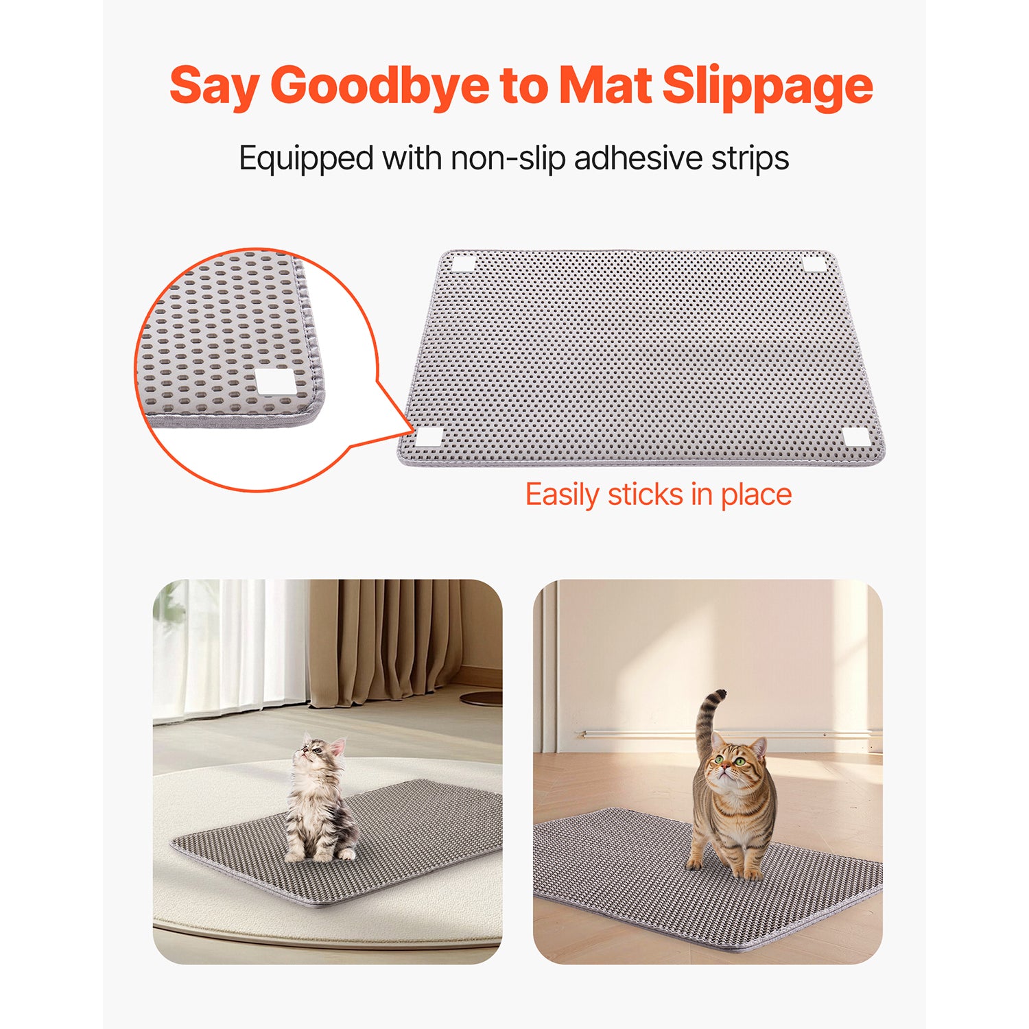 Cat Litter Trapping Mat 30 x 24 in Double Layer Honeycomb Non-Slip & Urine-Proof