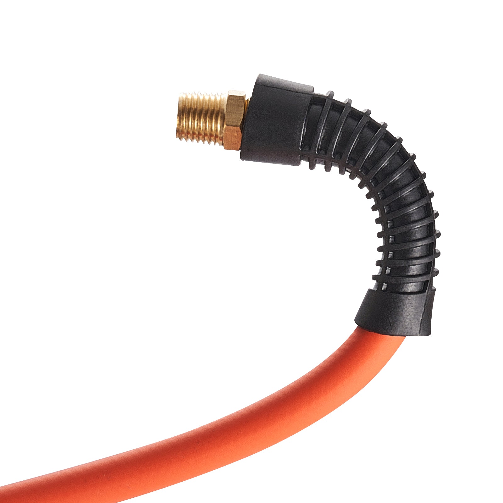 Air Hose, 1/4" x 25ft Hybrid Air Hose, Lightweight, Kink Resistant, Pneumatic Hoses with 1/4 inch Solid Brass Male Fittings, Three-Layer Hybrid Material, 300 PSI, All-Weather Flexibility, Orange