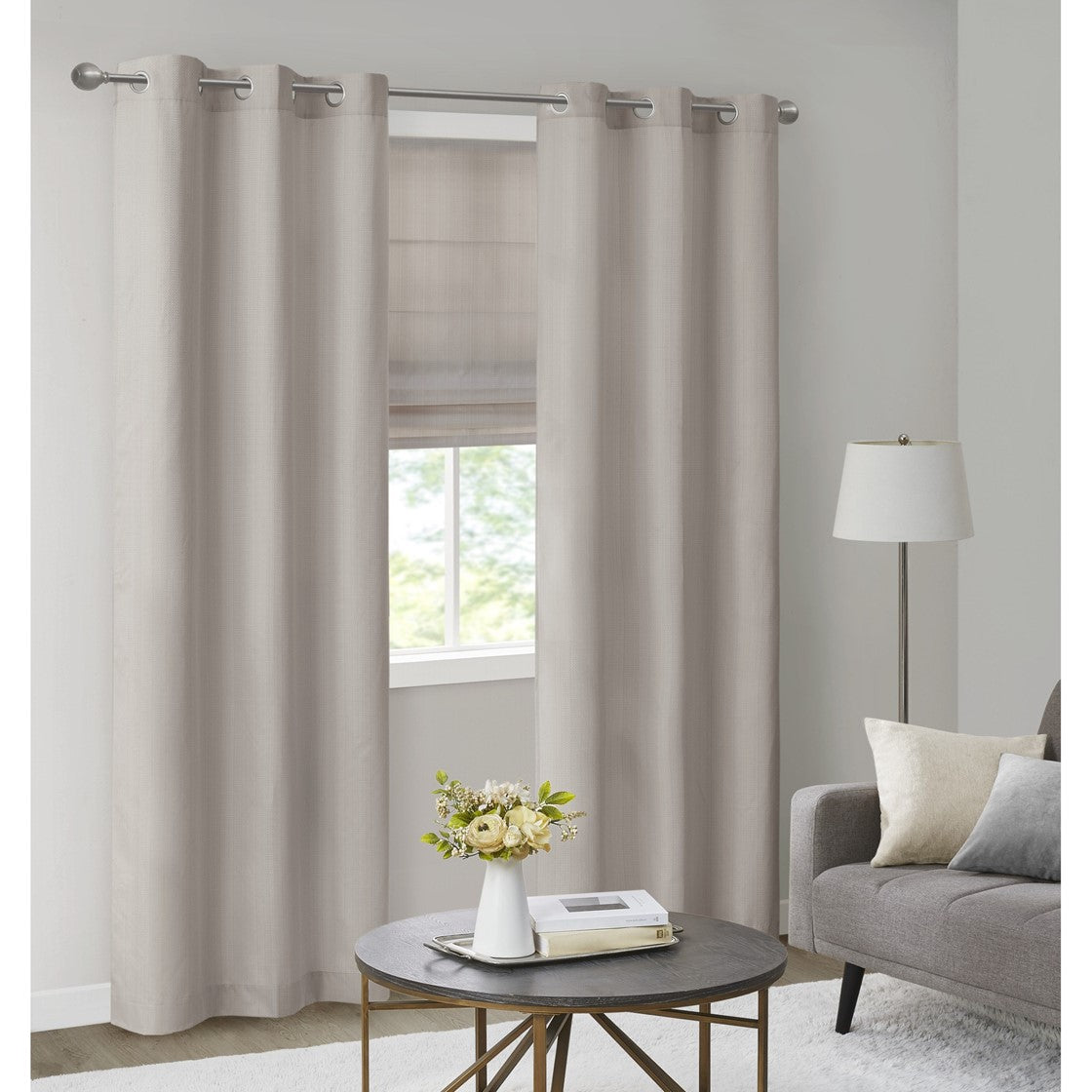 Basketweave Room Darkening Cordless Roman Shade