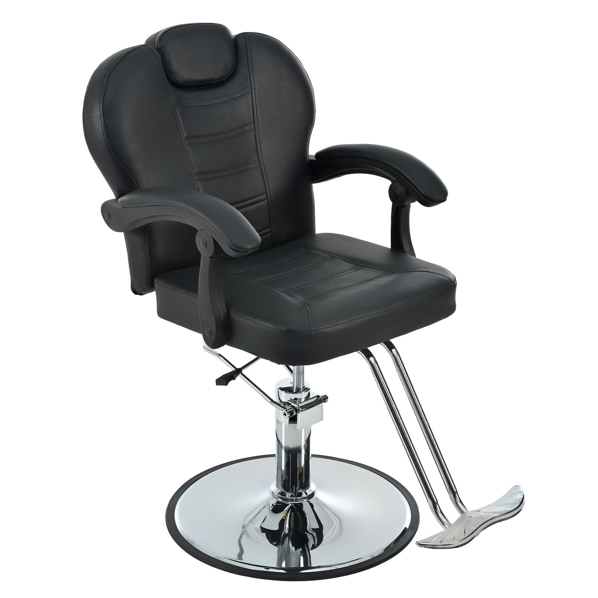Classic Reclining barber Chair Salon Chair for Hair Stylist with Heavy Duty Hydraulic Pump, 360° Rotation, Tattoo Chair  Shampoo Beauty Salon Equipment,  Max Load Weight 330 Lbs, Black