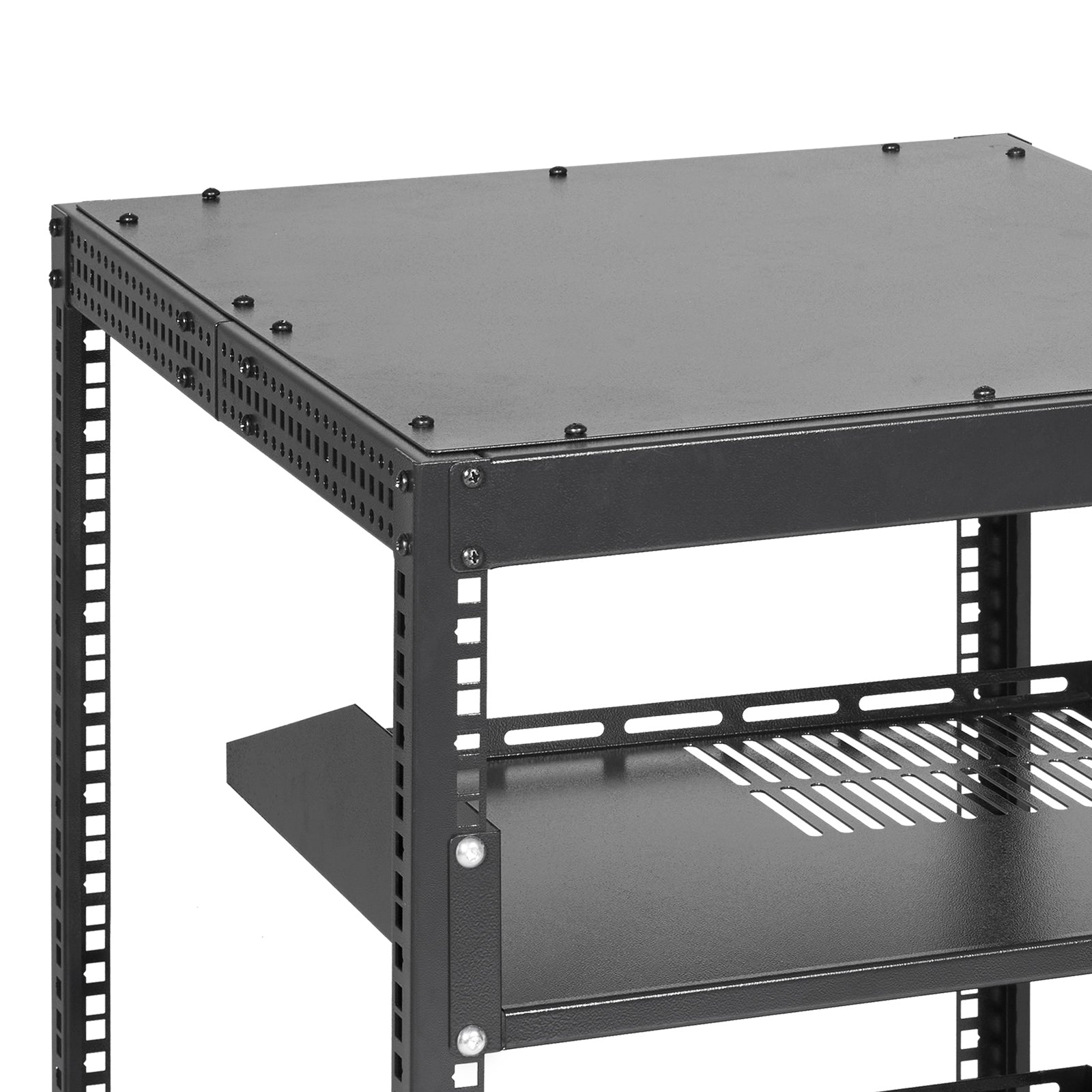 12U Open Frame Server Rack, 15''-40'' Adjustable Depth, Free Standing or Wall Mount Network Server Rack, 4 Post AV Rack with Casters, Holds All Your Networking IT Equipment AV Gear Router Modem