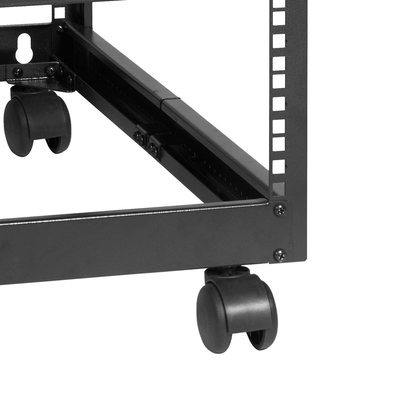 12U Open Frame Server Rack, 15''-40'' Adjustable Depth, Free Standing or Wall Mount Network Server Rack, 4 Post AV Rack with Casters, Holds All Your Networking IT Equipment AV Gear Router Modem