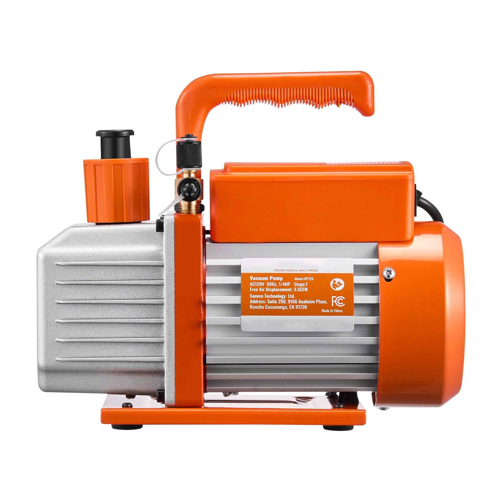 Vacuum Pump 3.5 CFM HVAC Single Stage Rotary Vane Vacuum Pump Oil Included