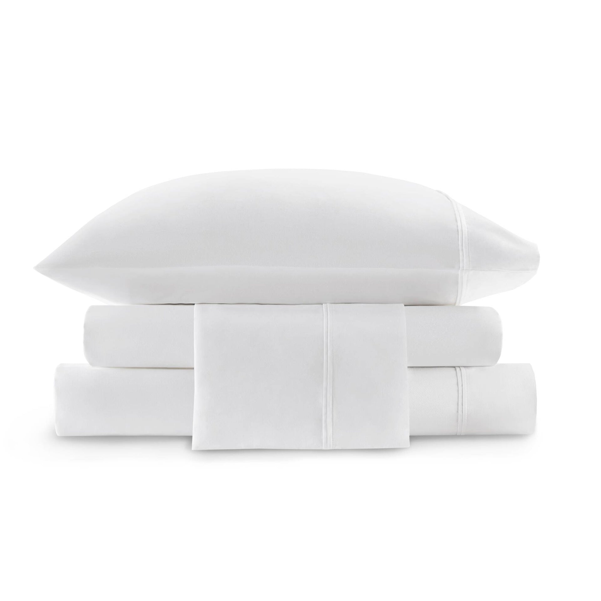 4 Pieces King Sateen Sheet Set,White