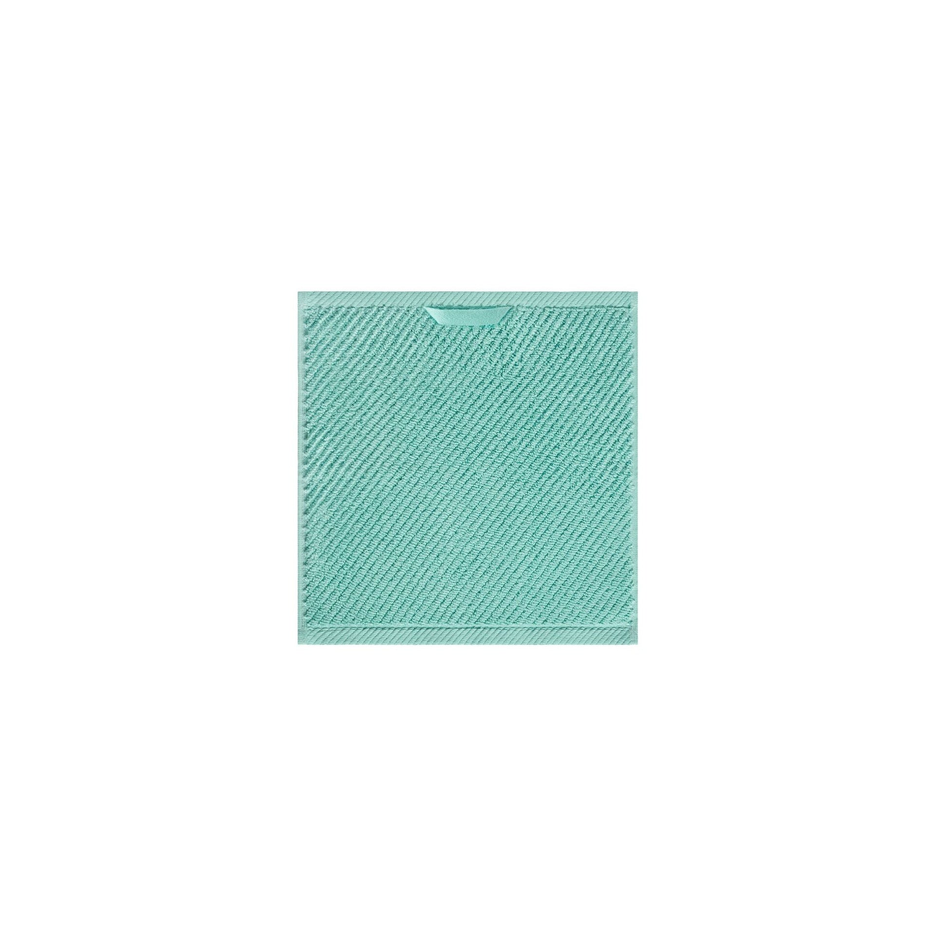 6-Piece 100% Cotton Quick Dry Diagonal Ribbed 6pcs Towel Set, Turquoise