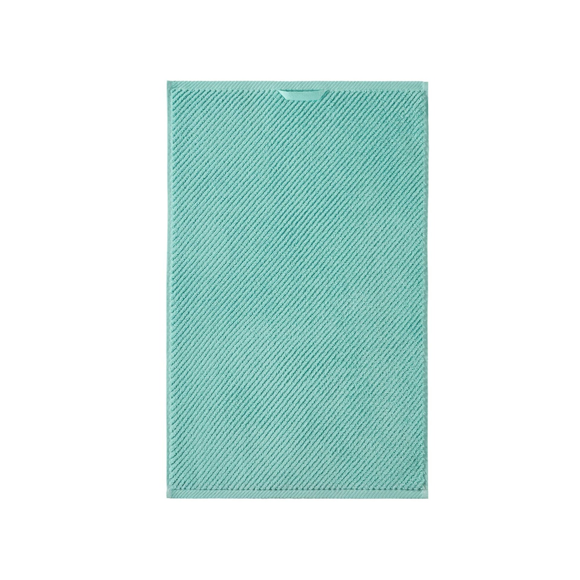 6-Piece 100% Cotton Quick Dry Diagonal Ribbed 6pcs Towel Set, Turquoise