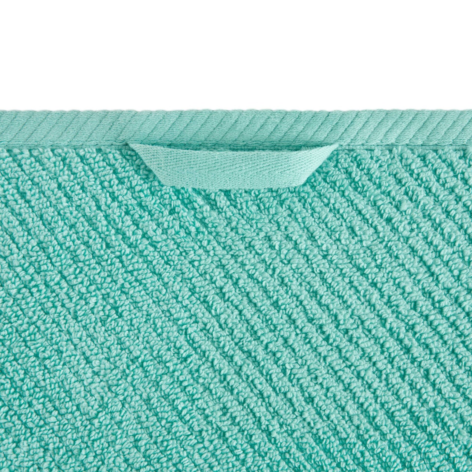 6-Piece 100% Cotton Quick Dry Diagonal Ribbed 6pcs Towel Set, Turquoise