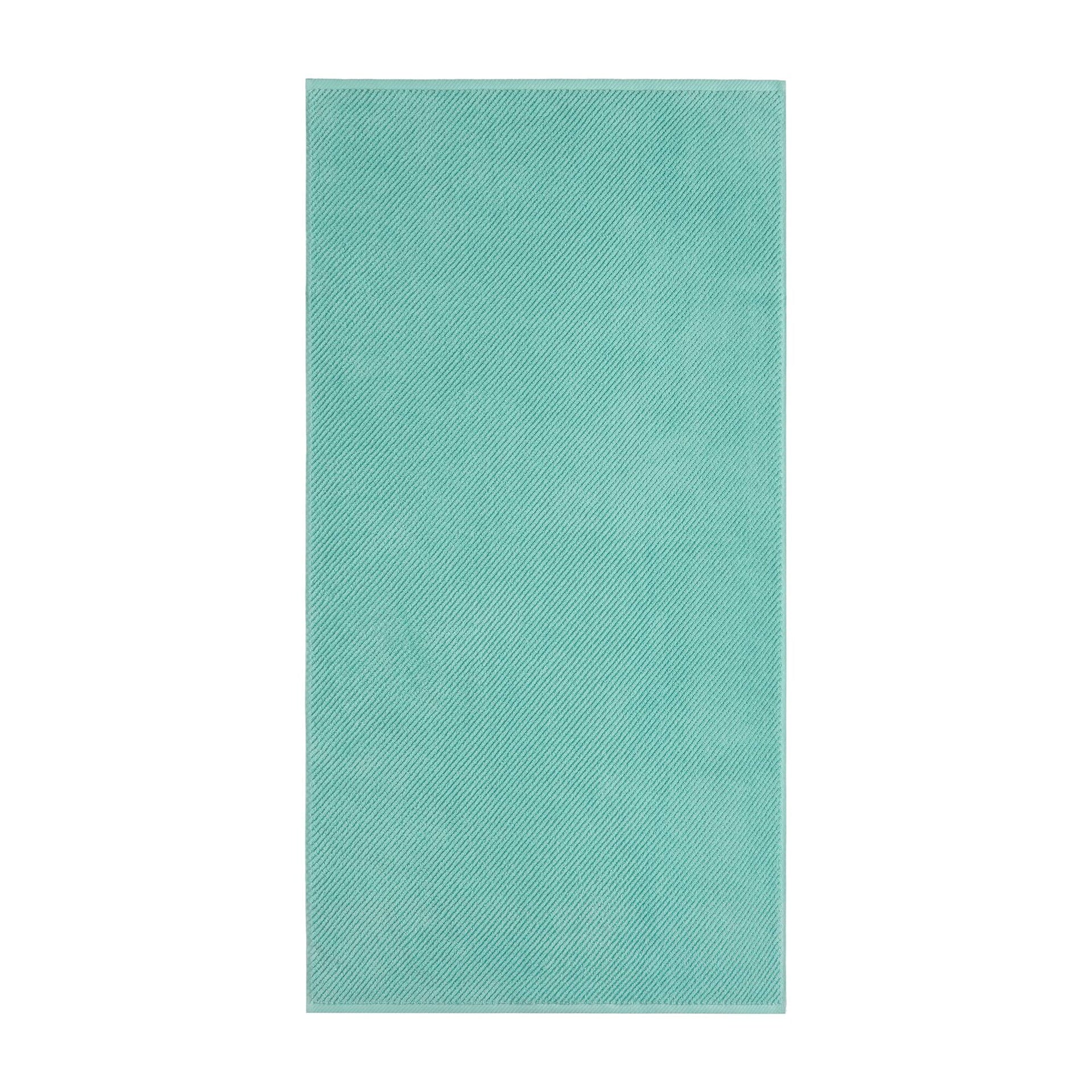 6-Piece 100% Cotton Quick Dry Diagonal Ribbed 6pcs Towel Set, Turquoise