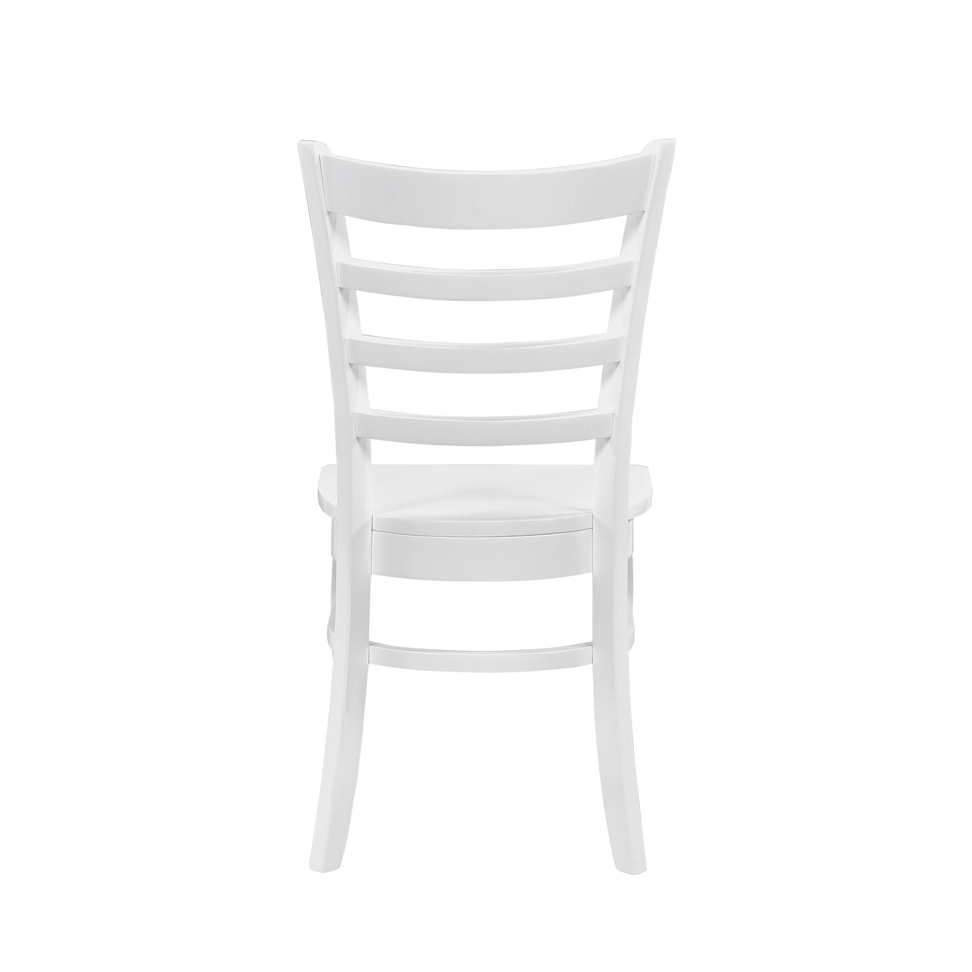 White Finish Dining Chairs Set of 2 Wooden Ladder-Back Casual Farmhouse Style Kitchen Dining Room Furniture