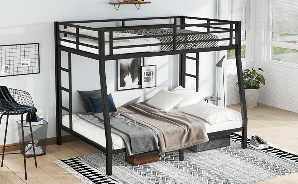 Metal Full XL over Queen Bunk Bed for Teens and Adults,Space-Saving/Noise Reduced/No Box Spring Needed