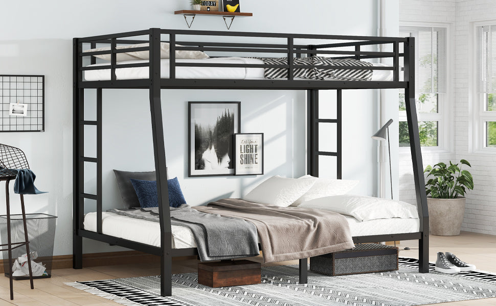 Metal Full XL over Queen Bunk Bed for Teens and Adults,Space-Saving/Noise Reduced/No Box Spring Needed