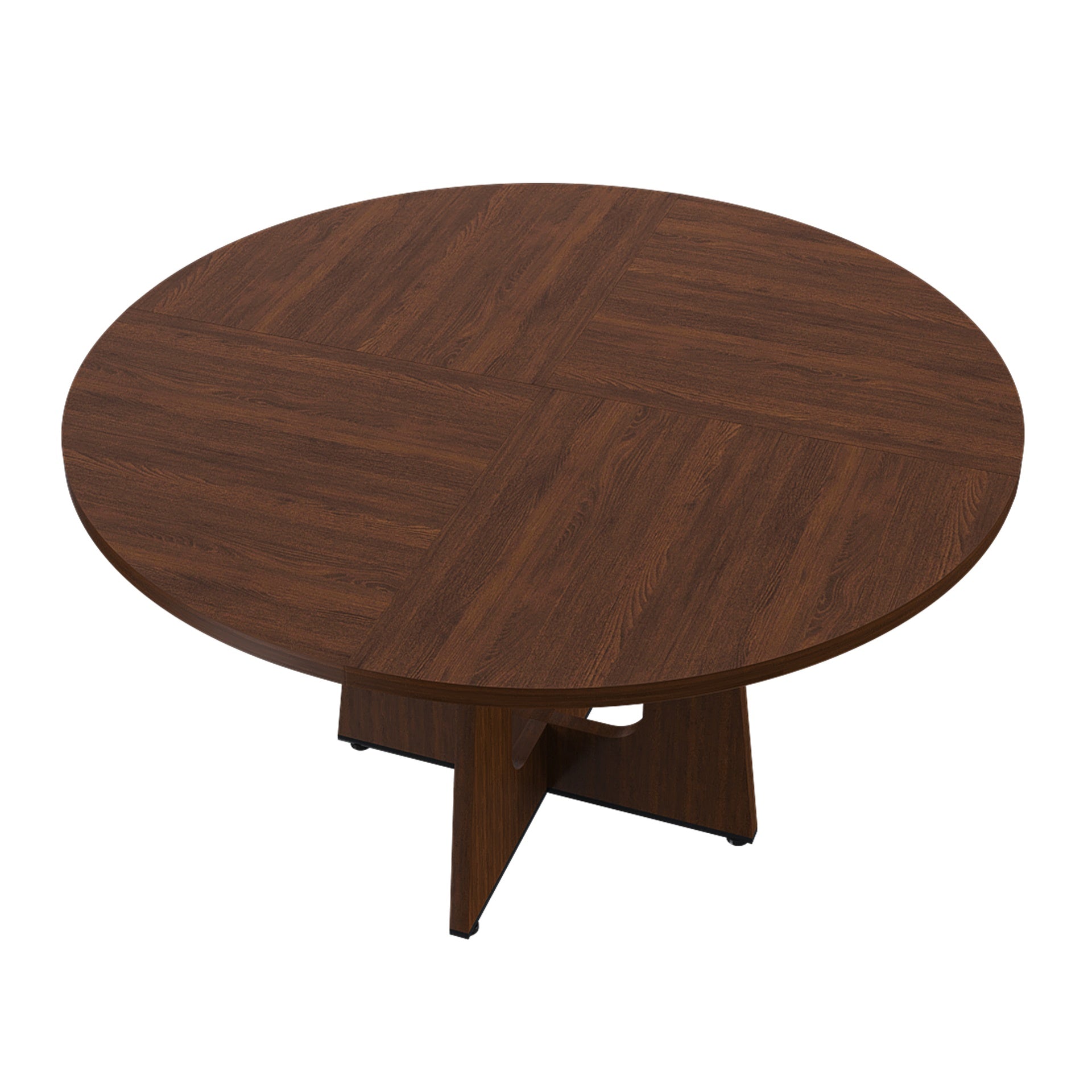 Round Dining Table for 4 - 47 Inch Farmhouse Kitchen Table, MDF Circle Table with Wood Grain Finish, 300lb Weight Capacity, Easy Assembly for Dining Room, Kitchen, Living Room - Spiced Round Table
