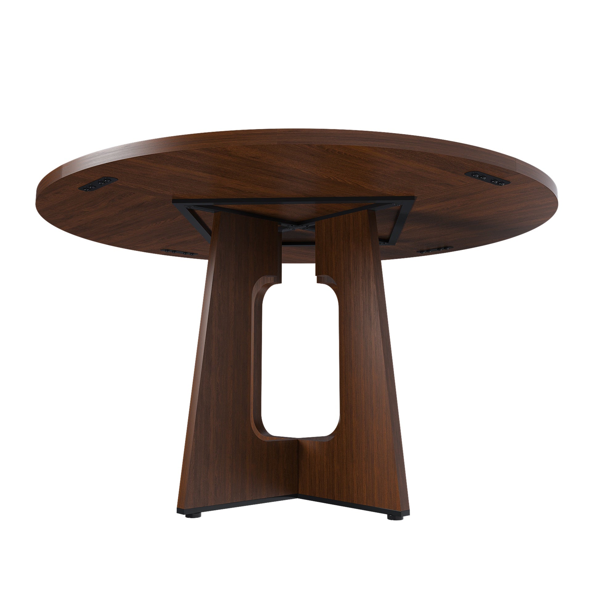Round Dining Table for 4 - 47 Inch Farmhouse Kitchen Table, MDF Circle Table with Wood Grain Finish, 300lb Weight Capacity, Easy Assembly for Dining Room, Kitchen, Living Room - Spiced Round Table