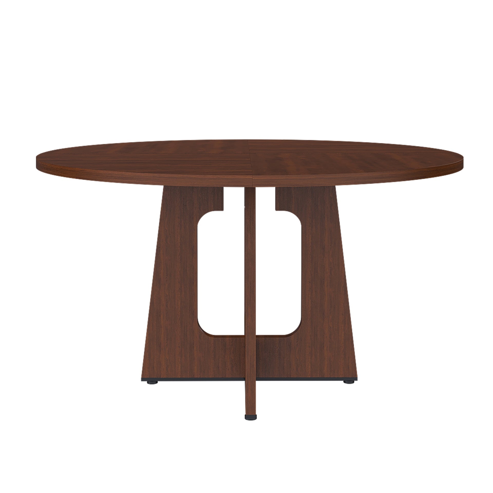 Round Dining Table for 4 - 47 Inch Farmhouse Kitchen Table, MDF Circle Table with Wood Grain Finish, 300lb Weight Capacity, Easy Assembly for Dining Room, Kitchen, Living Room - Spiced Round Table