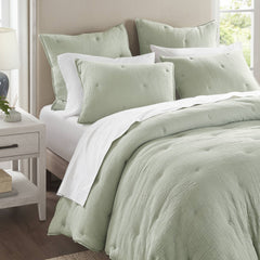 1-Piece Euro Sham Cotton Gauze  Embroidered Euro Sham,Sage