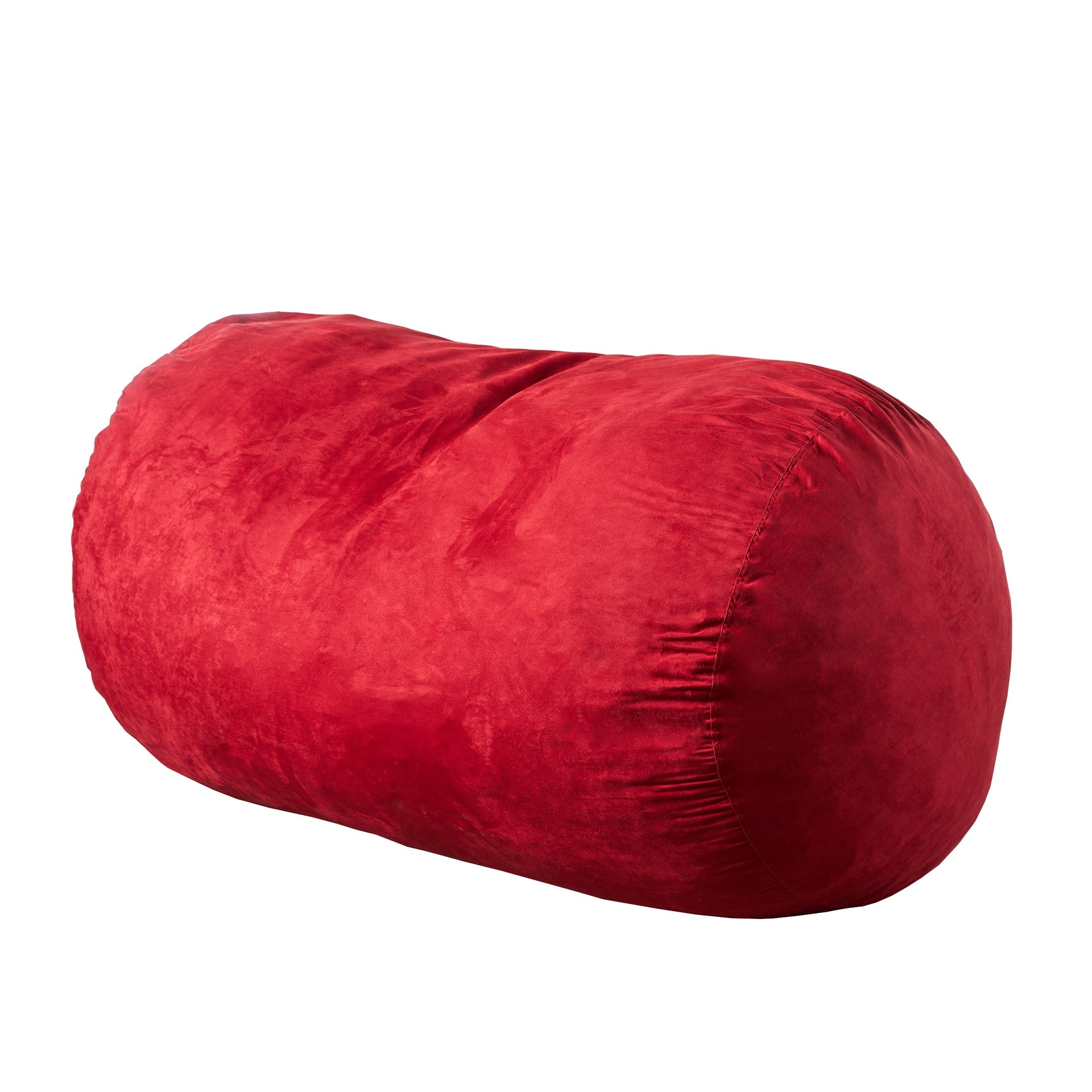 Firefly 6.5 Foot Suede Cylindrical Bean Bag, Red