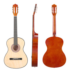 Classical Guitar, 38 Inch, Wood Classical Guitar Starter Kit for Beginners, with Nylon Strings, Gig Bag, Strap, Tuner, Extra Strings, Pick, Capo, Basswood, for Teenagers Adults Students, Natural