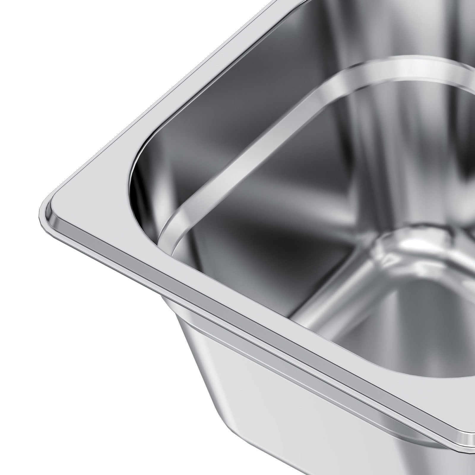 6 Pack Stainless Steam Hotel Pans, 1/6 Size Table Steam Pan, 4 Inch Deep, Anti Jam Restaurant Supplies Reusable Rustproof Catering Storage for Home, Party, Restaurant, Hotel, Buffet