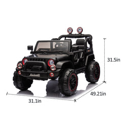 24V Kids Ride On Electric Car W/Parents Control,Seat width 20in,2WD,Rear suspension,Trunk storage,Portable pull rod,Light&Searchlight,Bluetooth,USB,Provide a speed of 2.5-4MPH for Kids Aged 3-8.