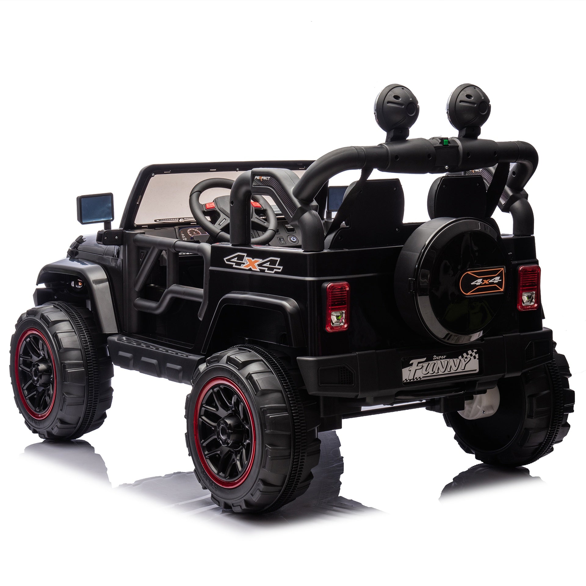 24V Kids Ride On Electric Car W/Parents Control,Seat width 20in,2WD,Rear suspension,Trunk storage,Portable pull rod,Light&Searchlight,Bluetooth,USB,Provide a speed of 2.5-4MPH for Kids Aged 3-8.