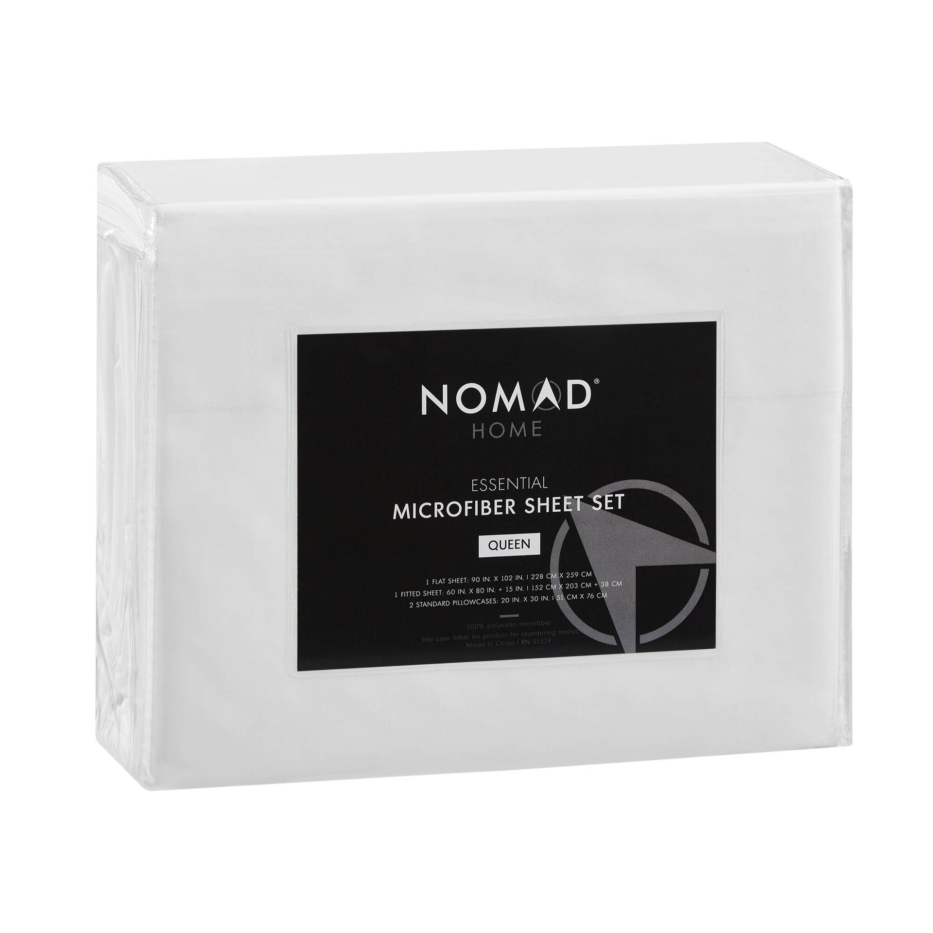 4-Piece Queen Essential Microfiber Sheet Set, White