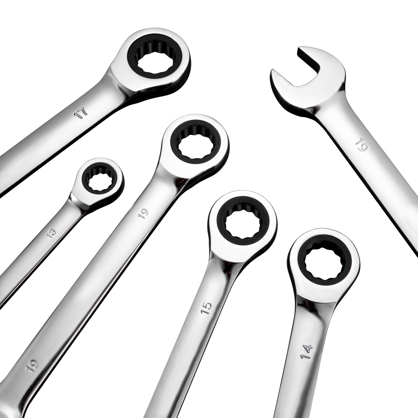 Combination Wrench Set 16-Piece Metric 8 mm to 24 mm with Organizer Rack
