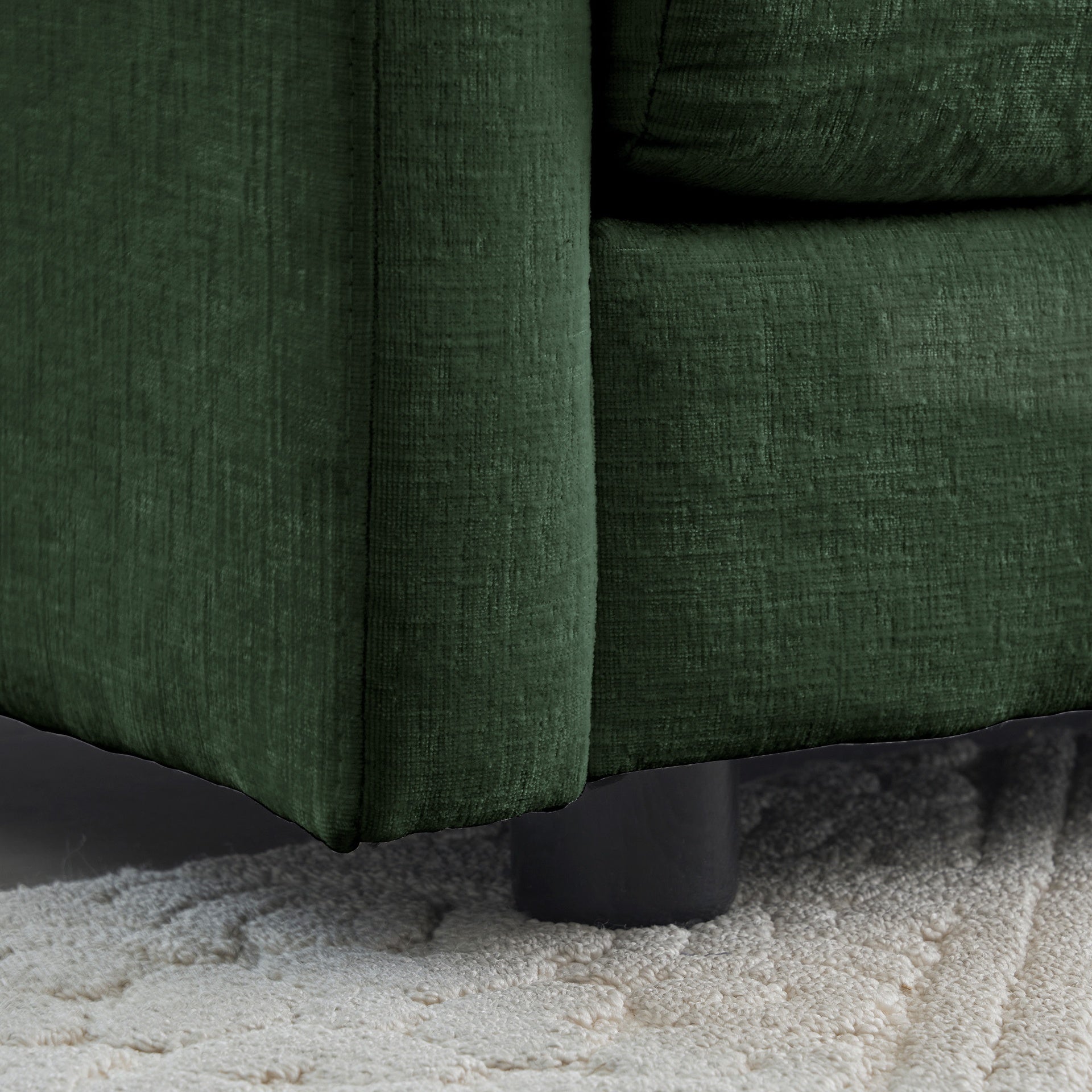 Sofa Set of 2 Chenille Couch, 2+3 Seater Sofa Set Deep Seat Sofa, Modern Sofa Set for Living Room, Green Chenille