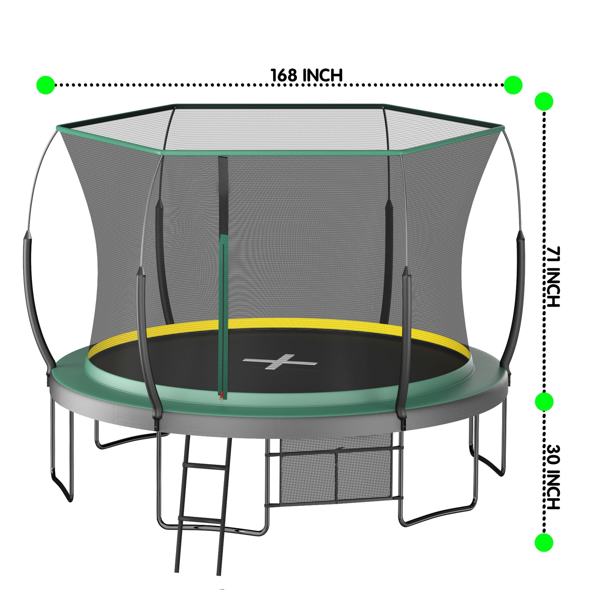YC 14FT Springfree no Gap Trampoline- Green