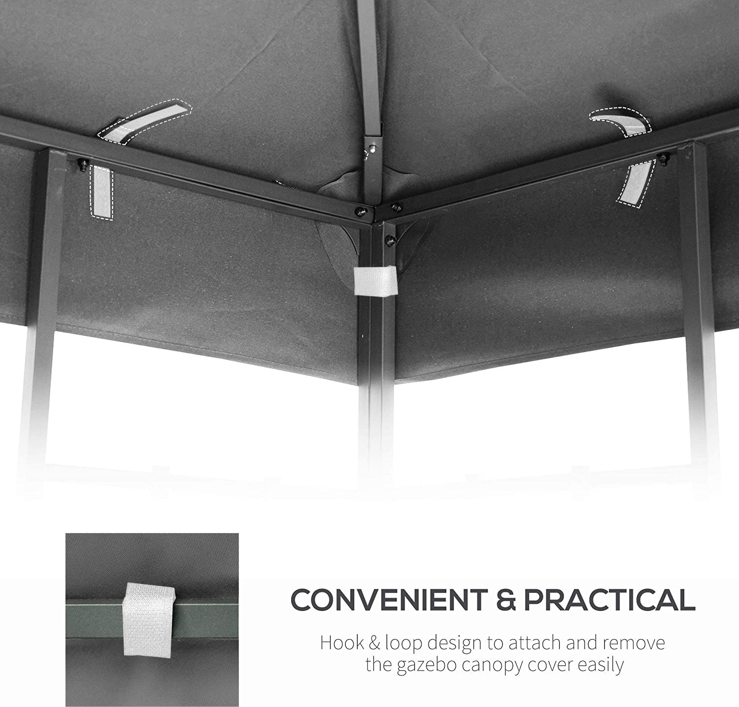 10x10 Ft Outdoor Patio Gazebo Replacement Canopy,Double Tiered Gazebo Tent Roof Top Cover Only(Frame Not Include)